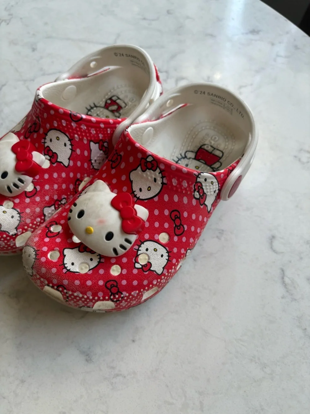 CROCS Kids Hello Kitty Red and White Clog Sandals
